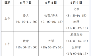 广西2025年普通高考时间出炉（含各科具体考试时间安排）