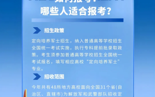 定向培养军士报考需要什么条件？一图看懂