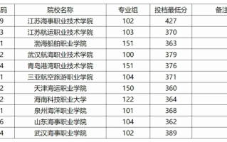 广西2024年高职高专提前批其他类院校专业组投档最低分数线（物理类）