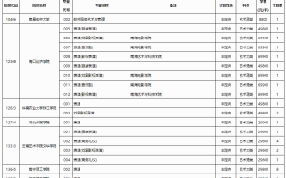高考丨2023年普通高校招生本科提前批艺术类本科第三批征集计划信息表