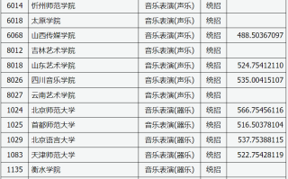 山西省2024年普通高校艺术本科批（音乐表演类）院校投档最低分