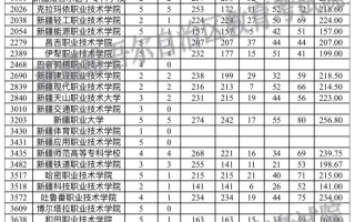 新疆自治区2023年普通高考录取单列类（选考民族语文）理工高职（专科）批次平行志愿院校投档分数情况统计