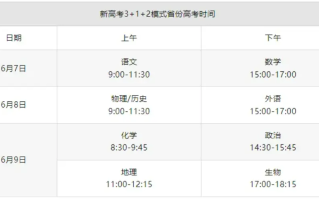 2025年河南高考时间是几月几号-具体各科目时间安排表