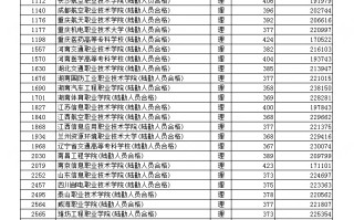 2023年提前批高职（专科）平行志愿投档最低分排名